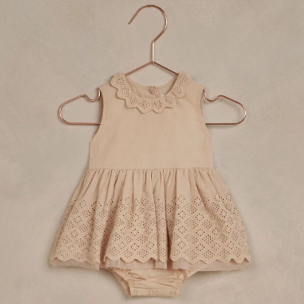 NWT! Noralee Georgia Romper Dress in Antique Size 3M